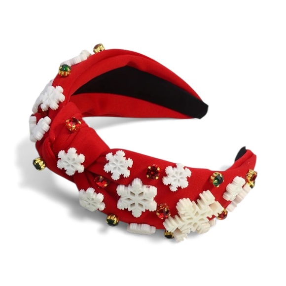 Red Snowflake Christmas Headband - Picture 1 of 3